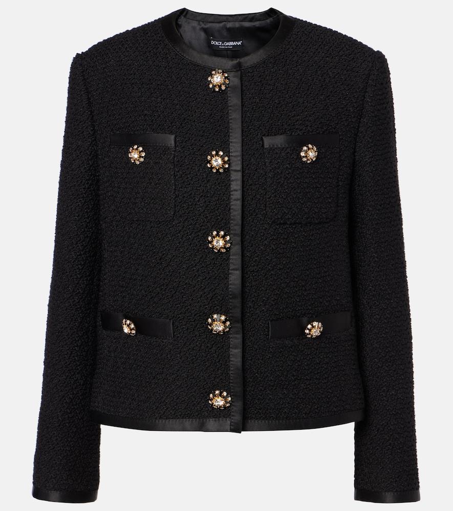 dolce & gabbana wool and silk-blend tweed jacket