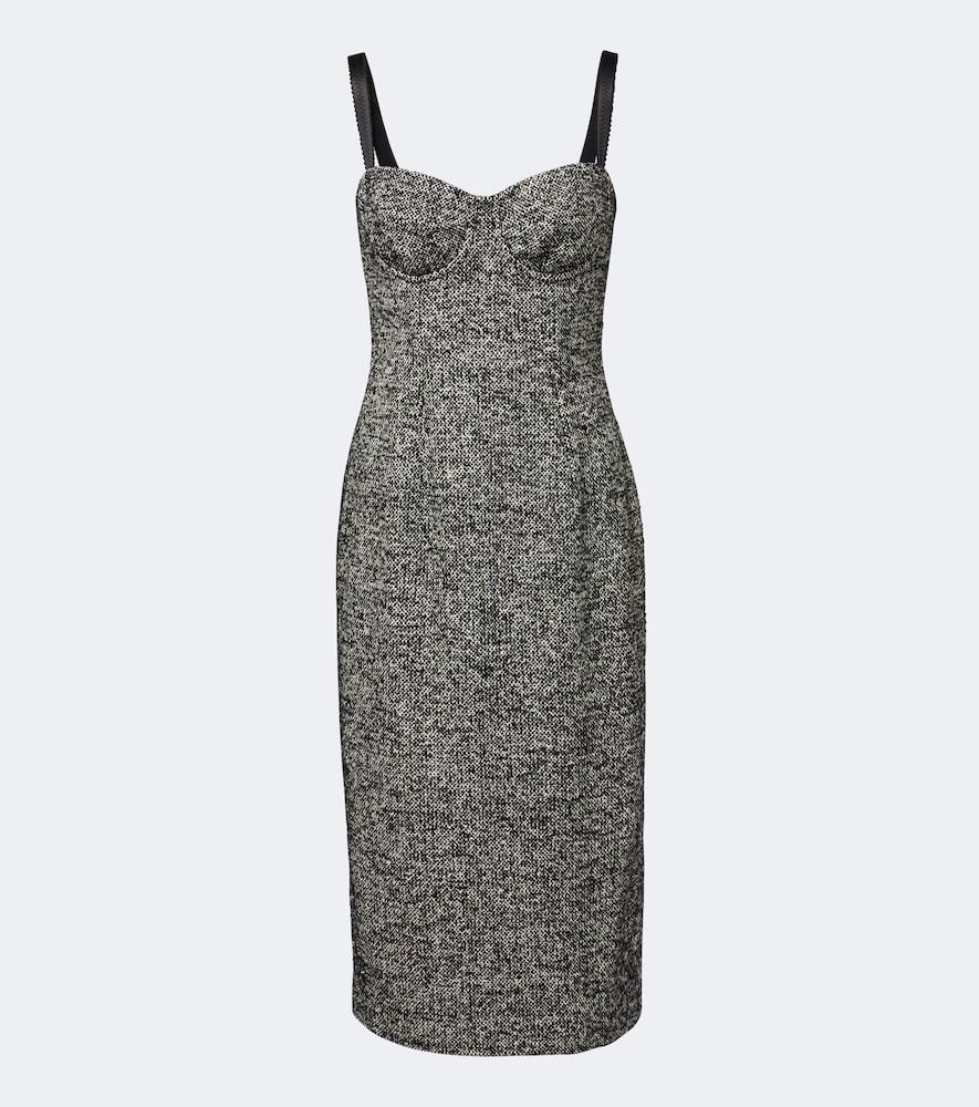 dolce & gabbana wool and silk-blend tweed midi dress