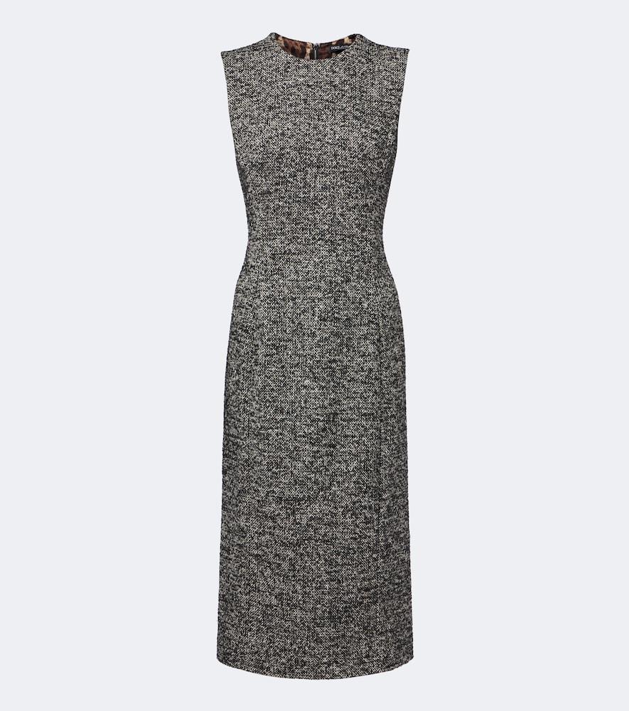dolce & gabbana wool and silk-blend tweed midi dress