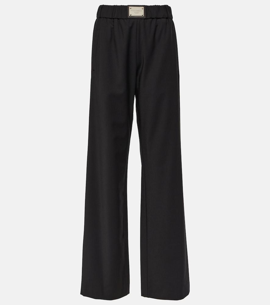 dolce & gabbana wool-blend wide-leg pants