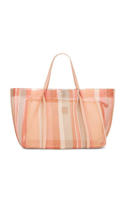 dolce vita aislin large mesh shopper bag in pink.