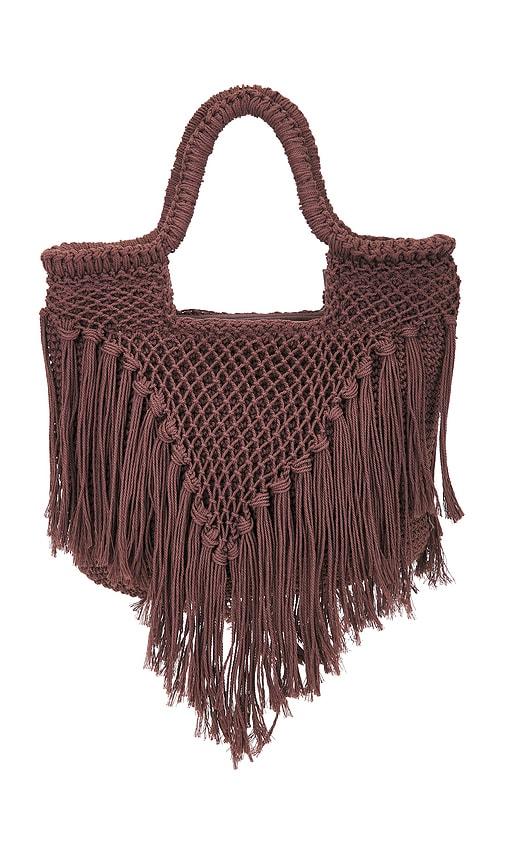 dolce vita birch crochet bag in chocolate.