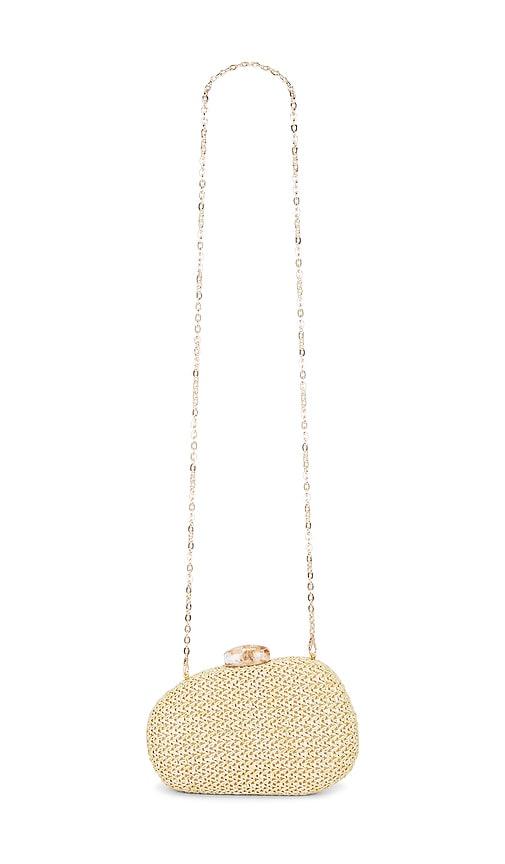 dolce vita dionne raffia box clutch in neutral.