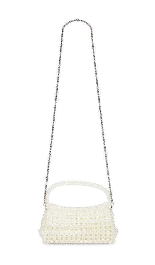 dolce vita elloise pearl top handle bag in ivory.