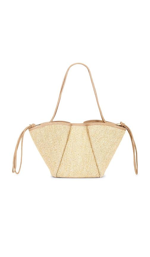 dolce vita maro raffia tote bag in neutral.