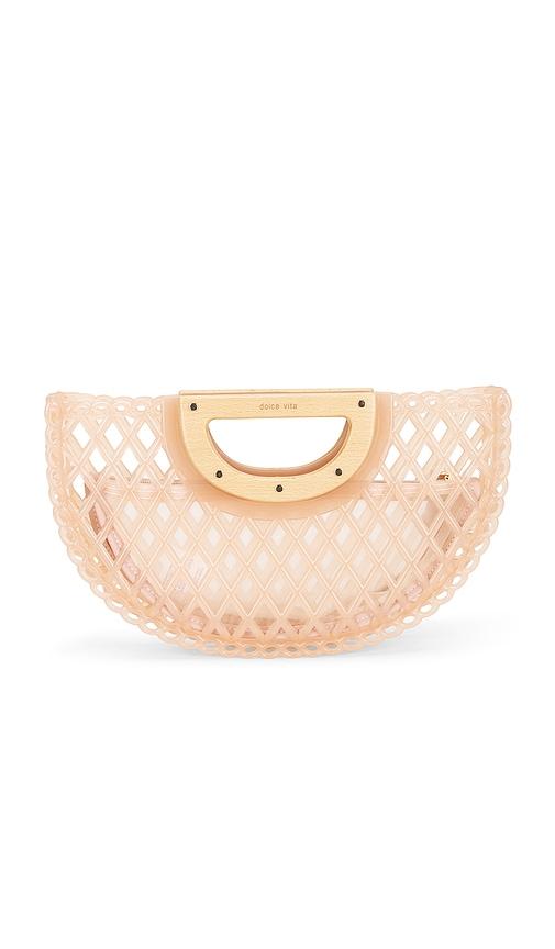 dolce vita solandra jelly fan bag in pink.