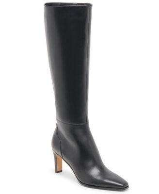 dolce vita womens emmi pointed toe blade heel knee high tall dress boots regular wide calf