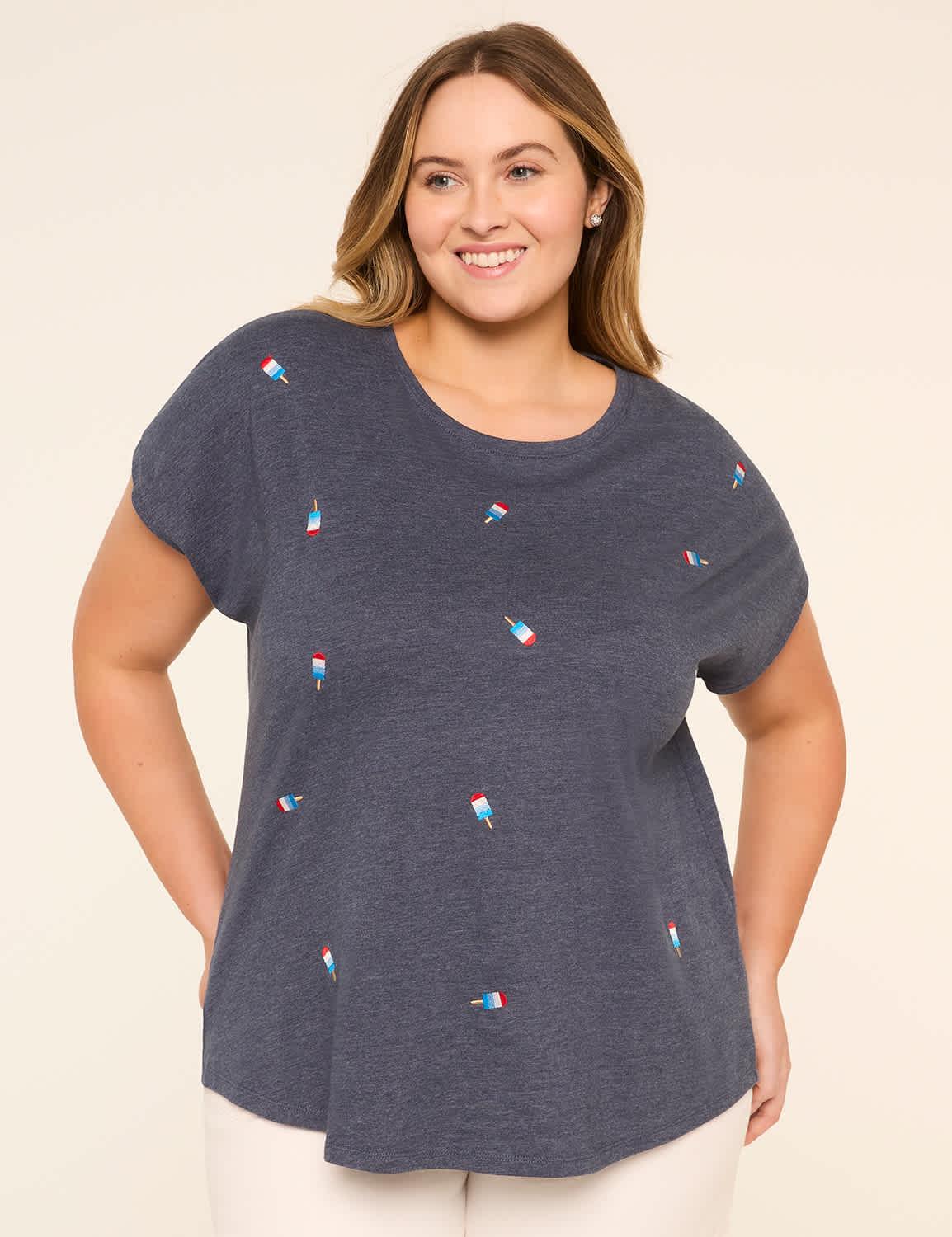 dolman-sleeve embroidered popsicles tee