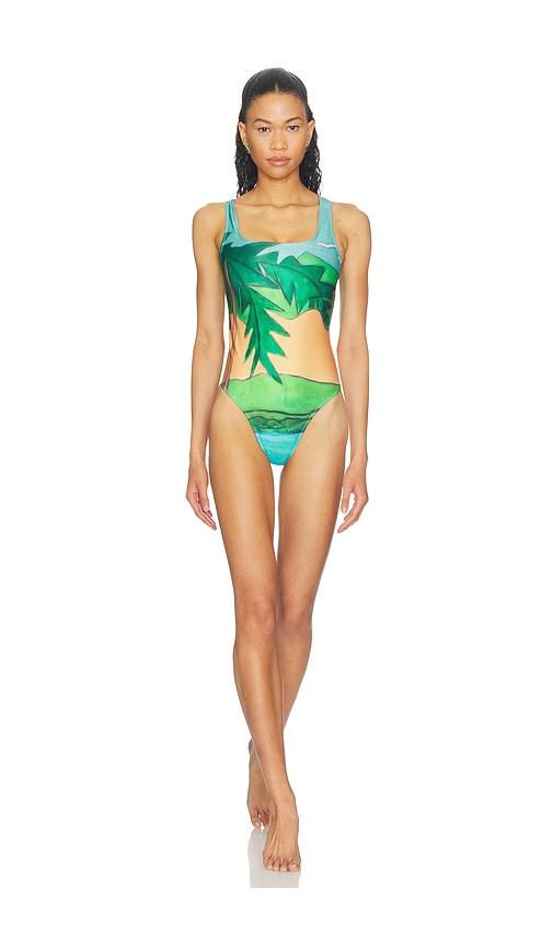 donde esteban magdalena one piece swimsuit in blue,green. - size l (also in xs, s)