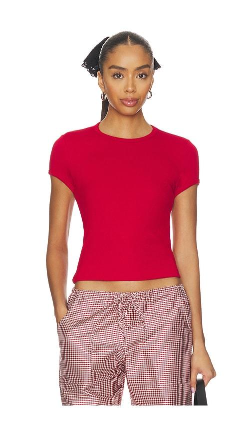donni. the baby rib baby tee in red. - size m (also in s, xs)