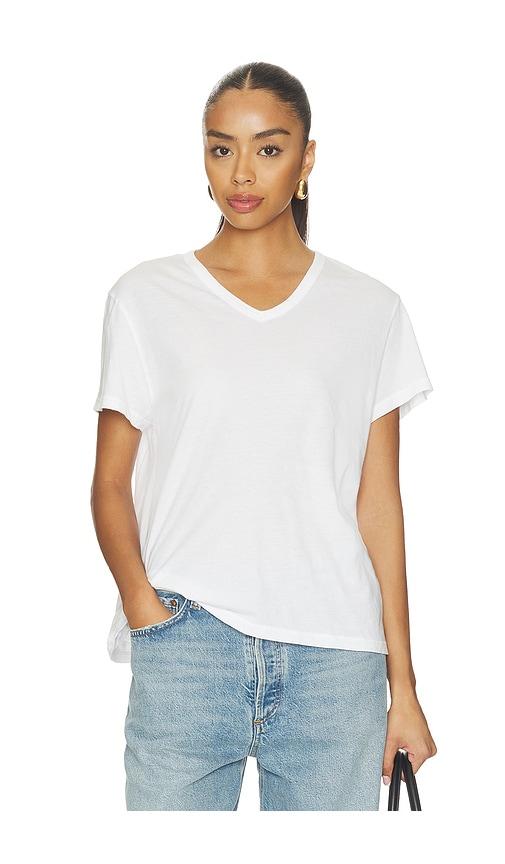 donni. the jersey v-neck tee in white. - size m (also in s)