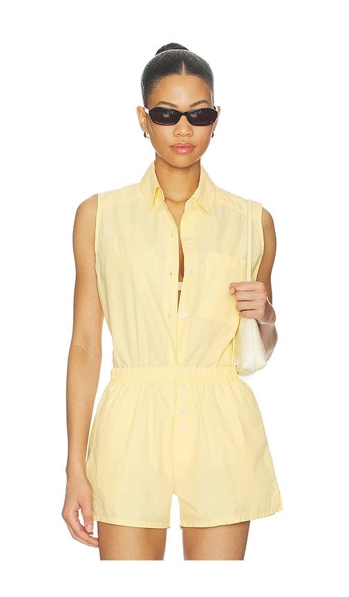 donni. the pop sleeveless shirt in yellow. - size l (also in xs, s, m)