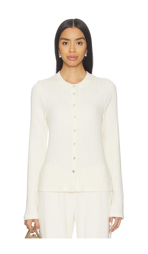 donni. the sweater rib cardi in cream. - size l (also in m, s)