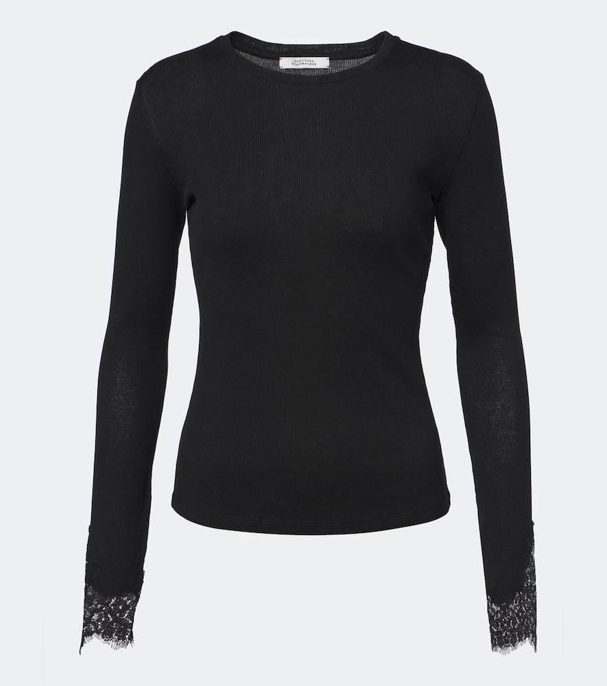 dorothee schumacher pure sleekness lace-trimmed cotton top