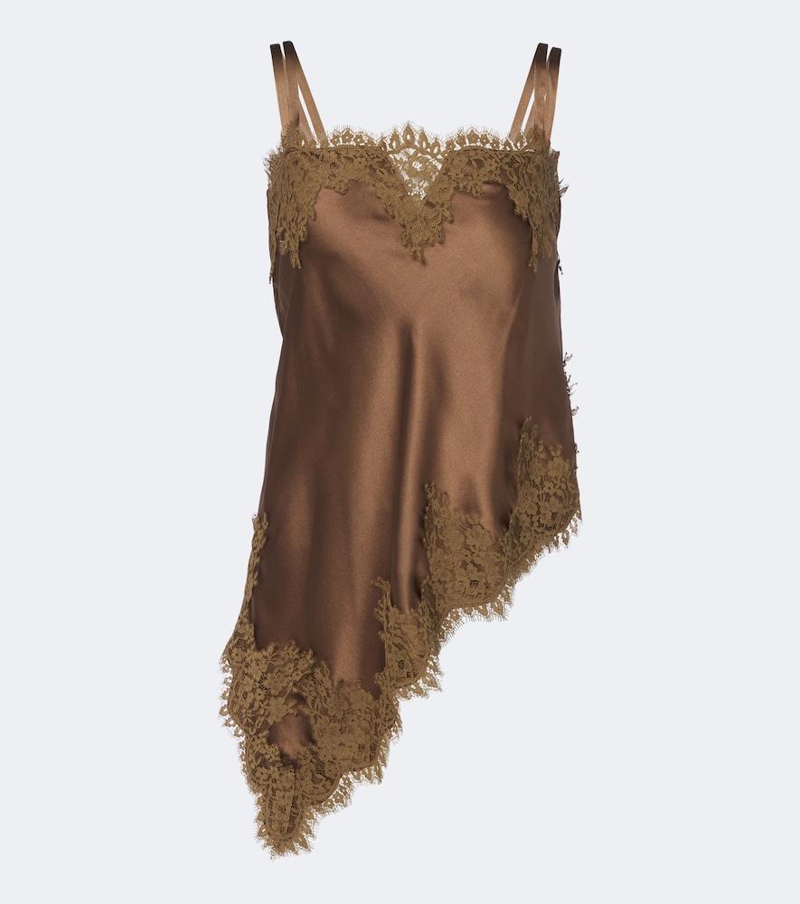dorothee schumacher sense of shine lace-trimmed silk-blend camisole