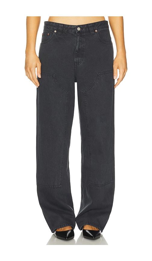 dr. denim jena double knee wide leg in grey. - size l (also in s, xs, m)