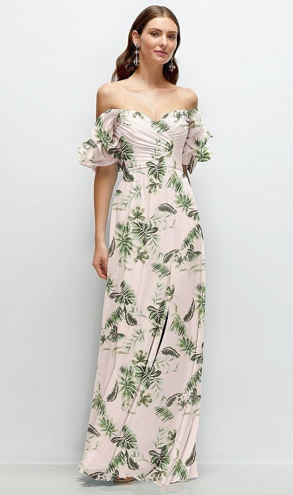 dramatic ruffle edge strap chiffon maxi dress