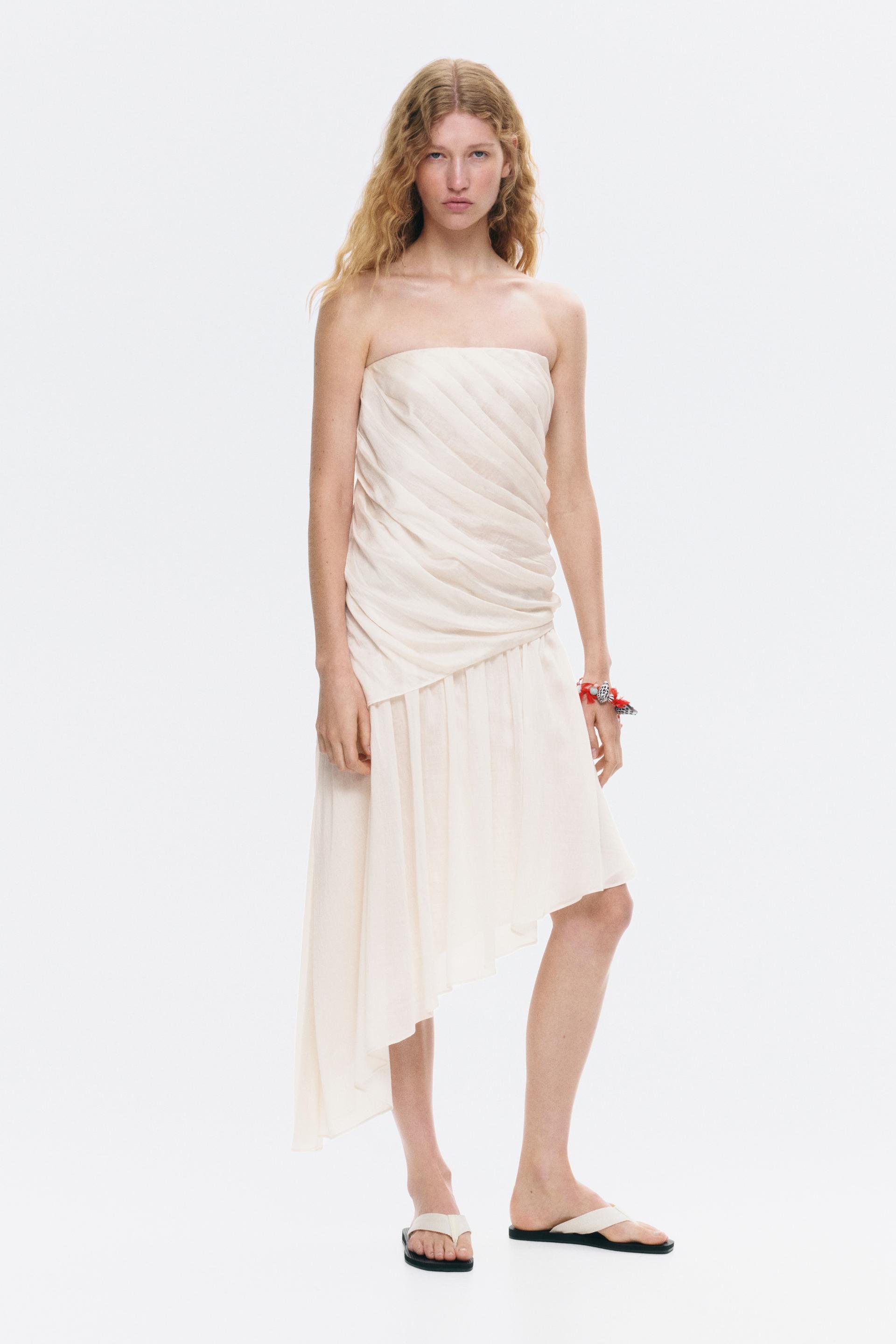 draped bandeau dress