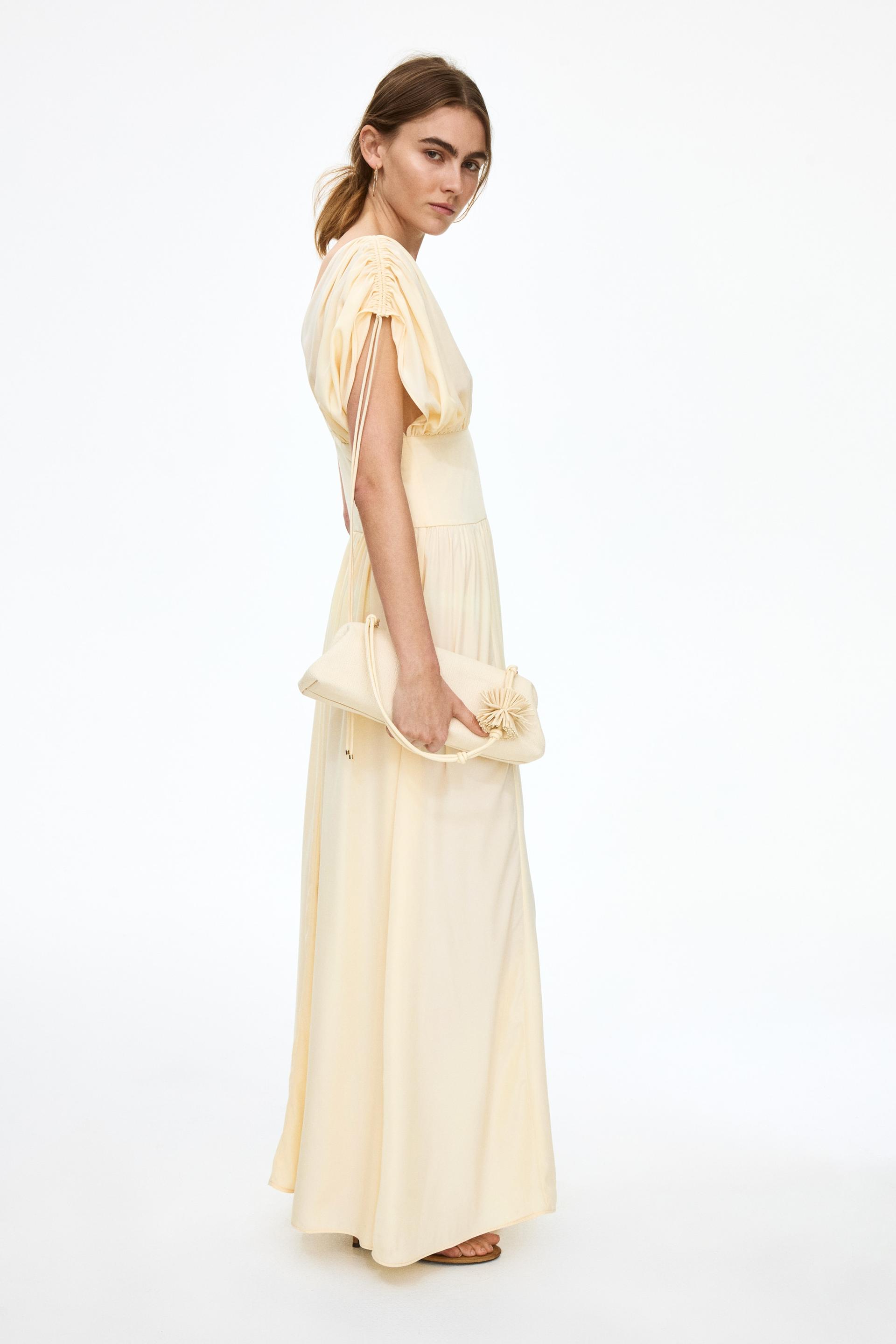 draped drawstring-detail dress