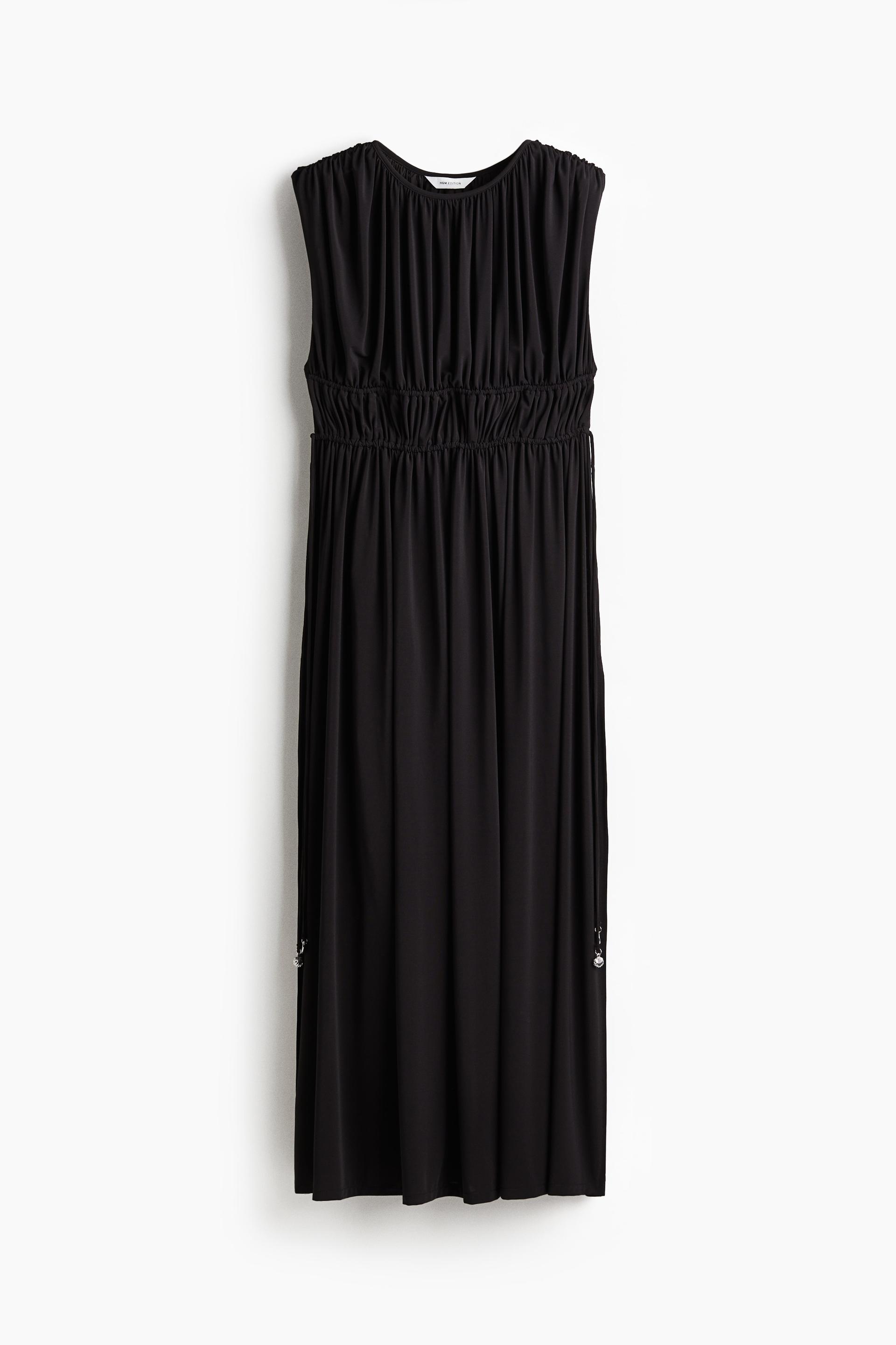draped drawstring dress