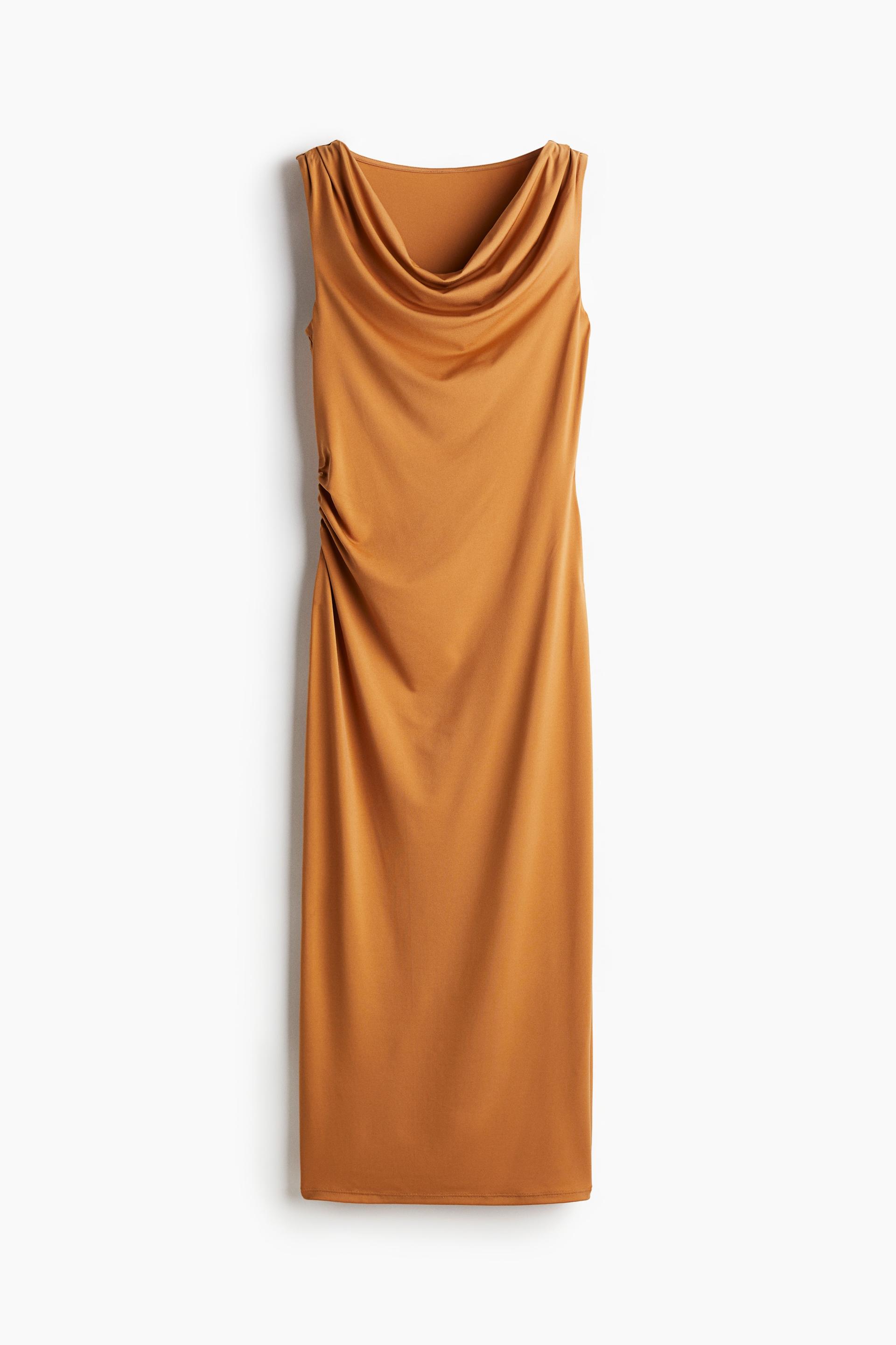 draped midi dress