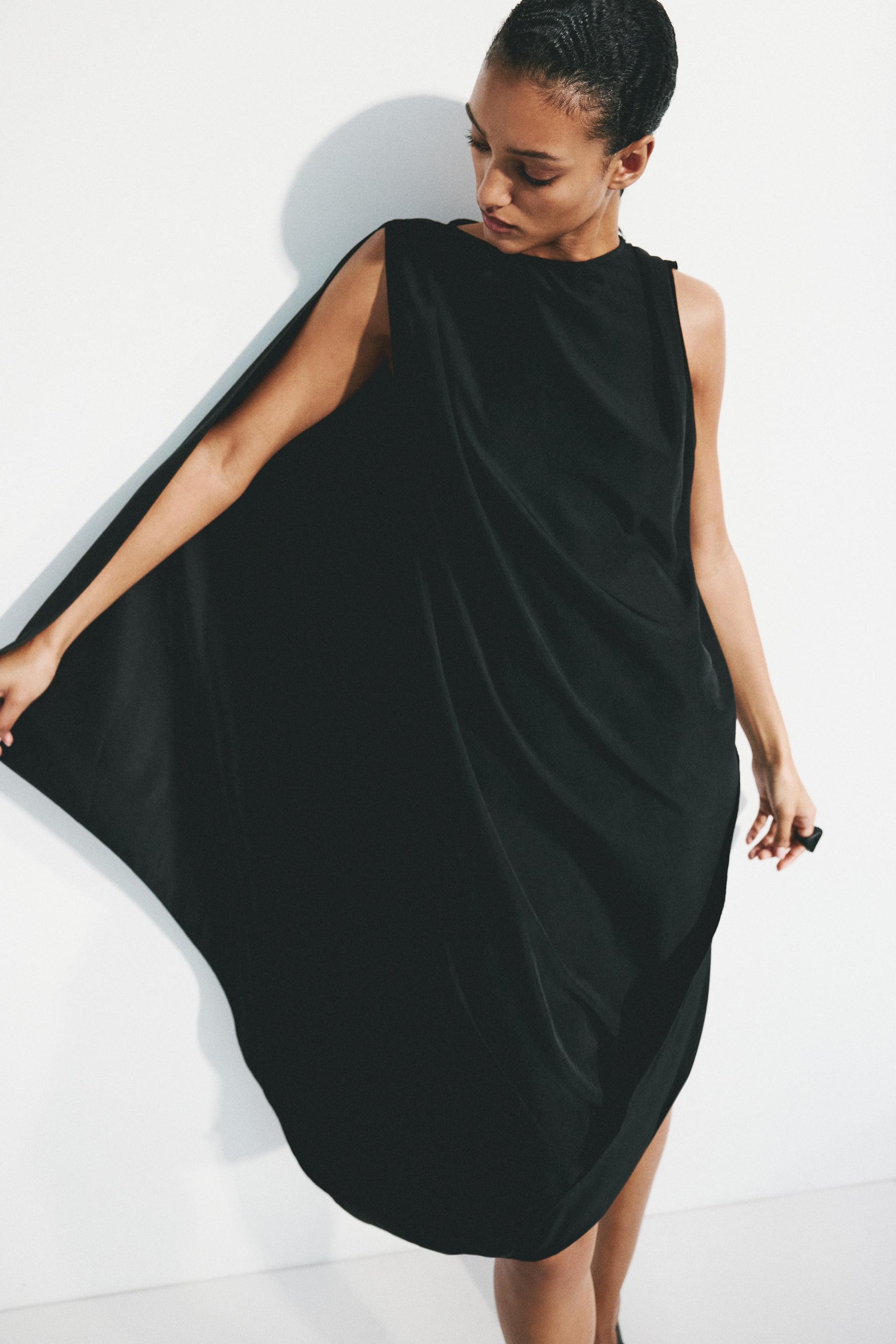 draped midi dress