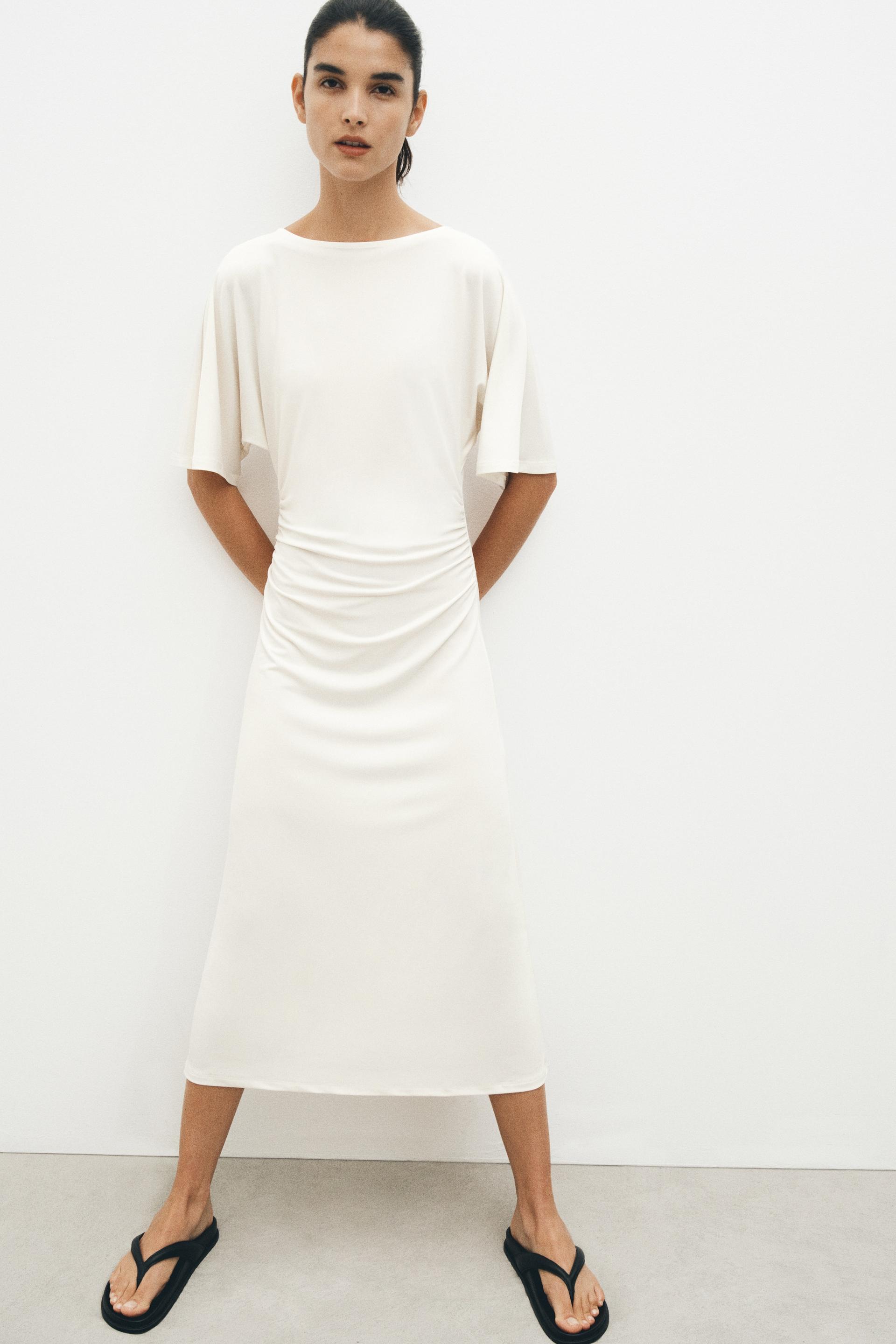 draped t-shirt dress
