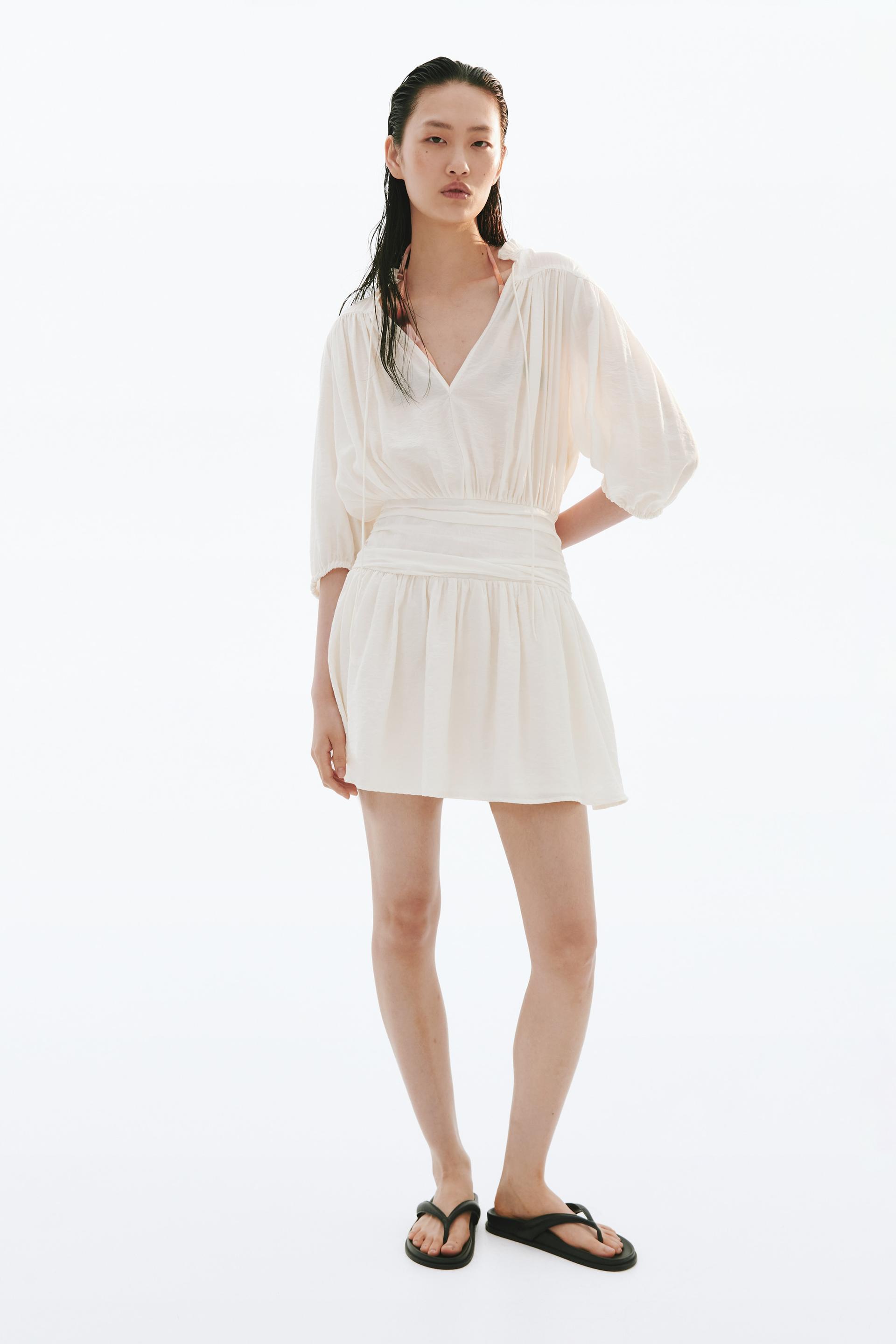 draped tunic dress