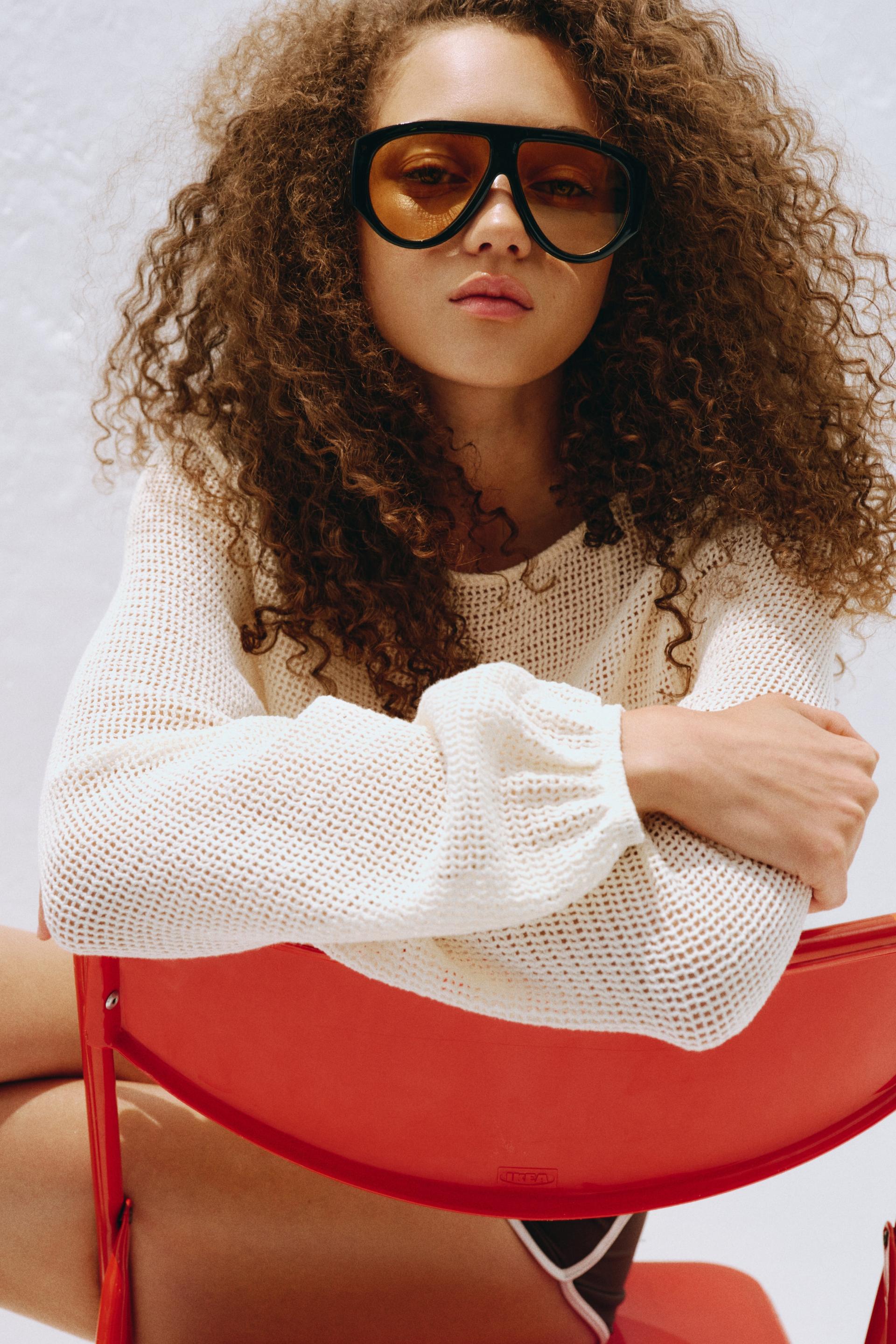 drawstring-detail mesh top