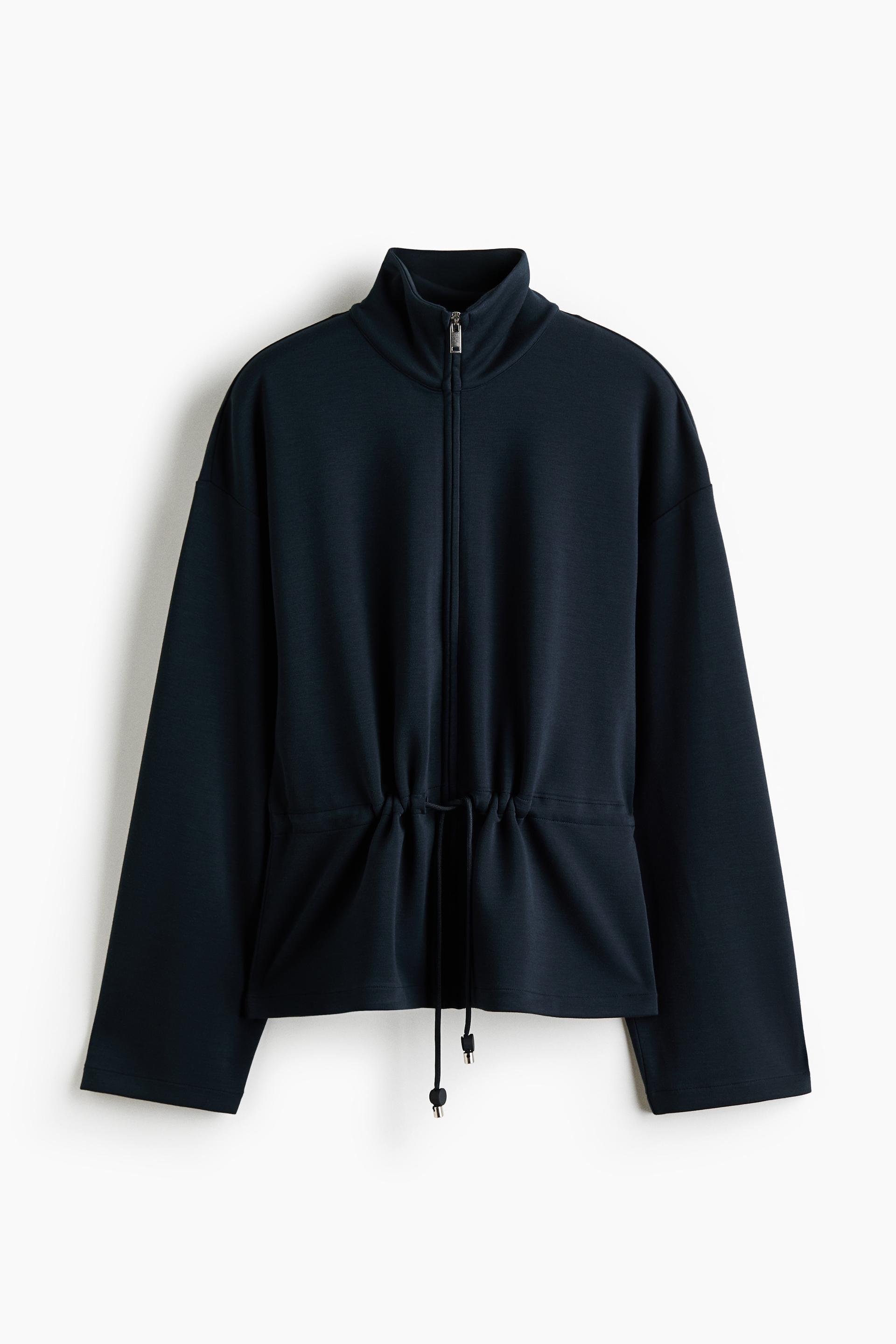 drawstring-detail sweatshirt jacket