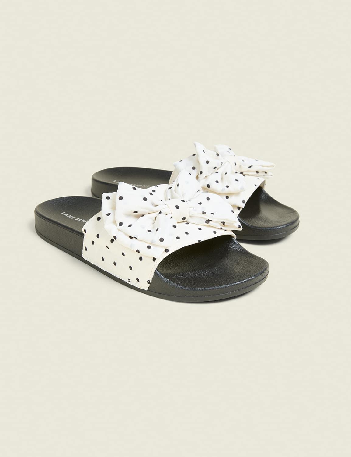 dream cloud bow slide sandal