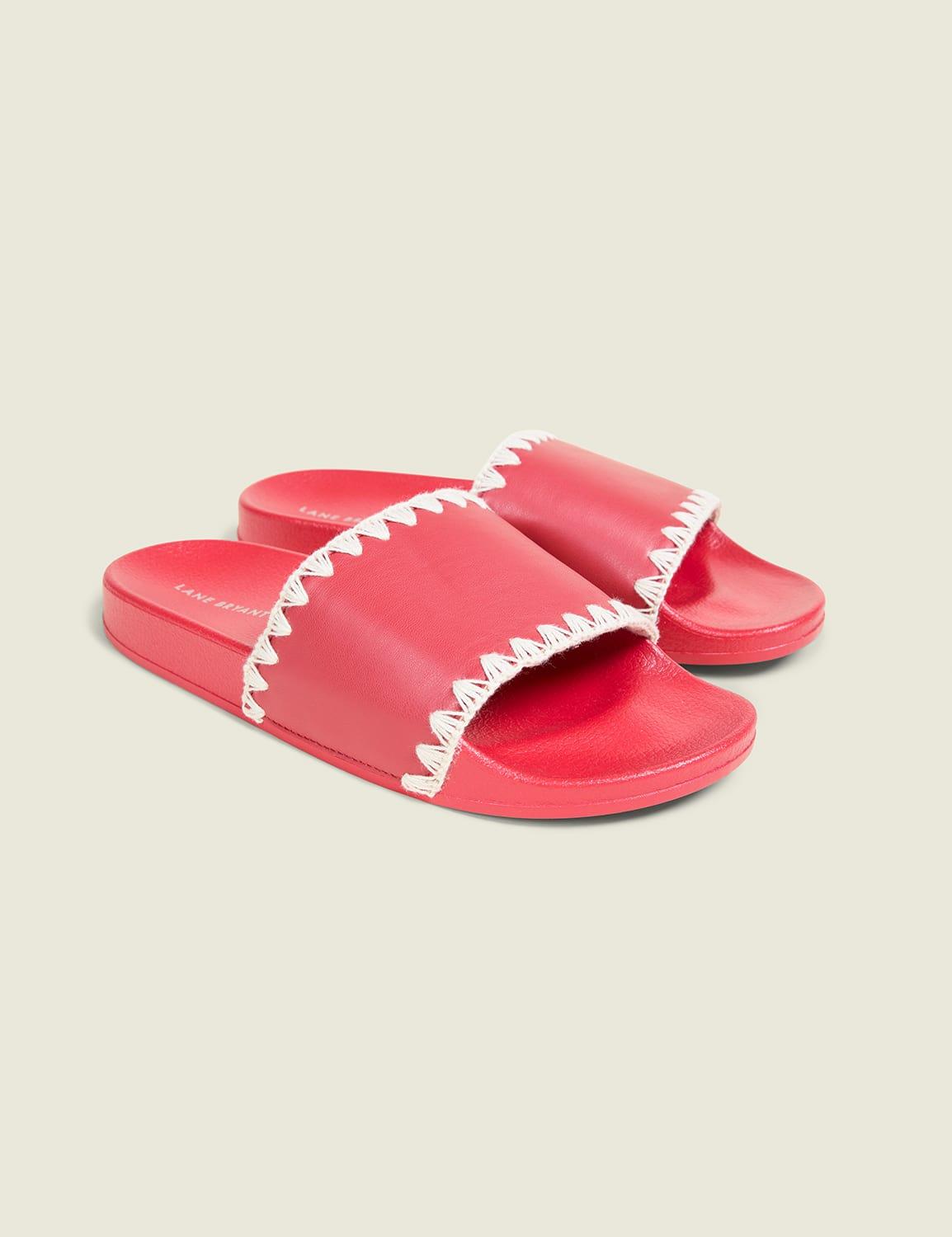 dream cloud whipstitch slide sandal