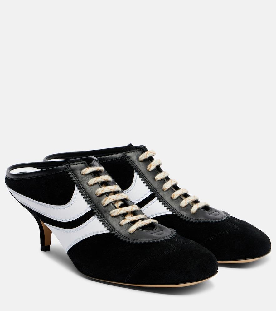 dries van noten 65 leather-trimmed suede mules