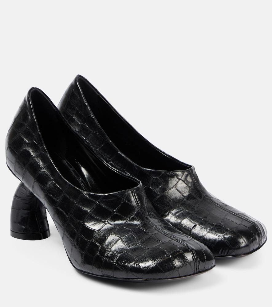 dries van noten 75 croc-effect metallic leather pumps