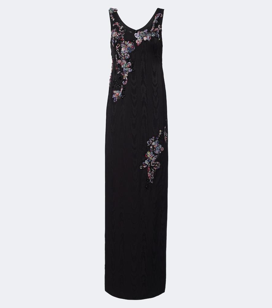 dries van noten appliqué embellished gown