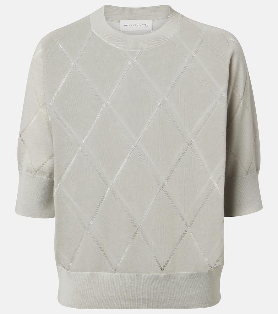 dries van noten argyle wool sweater
