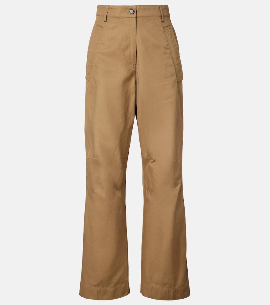 dries van noten cotton wide-leg pants