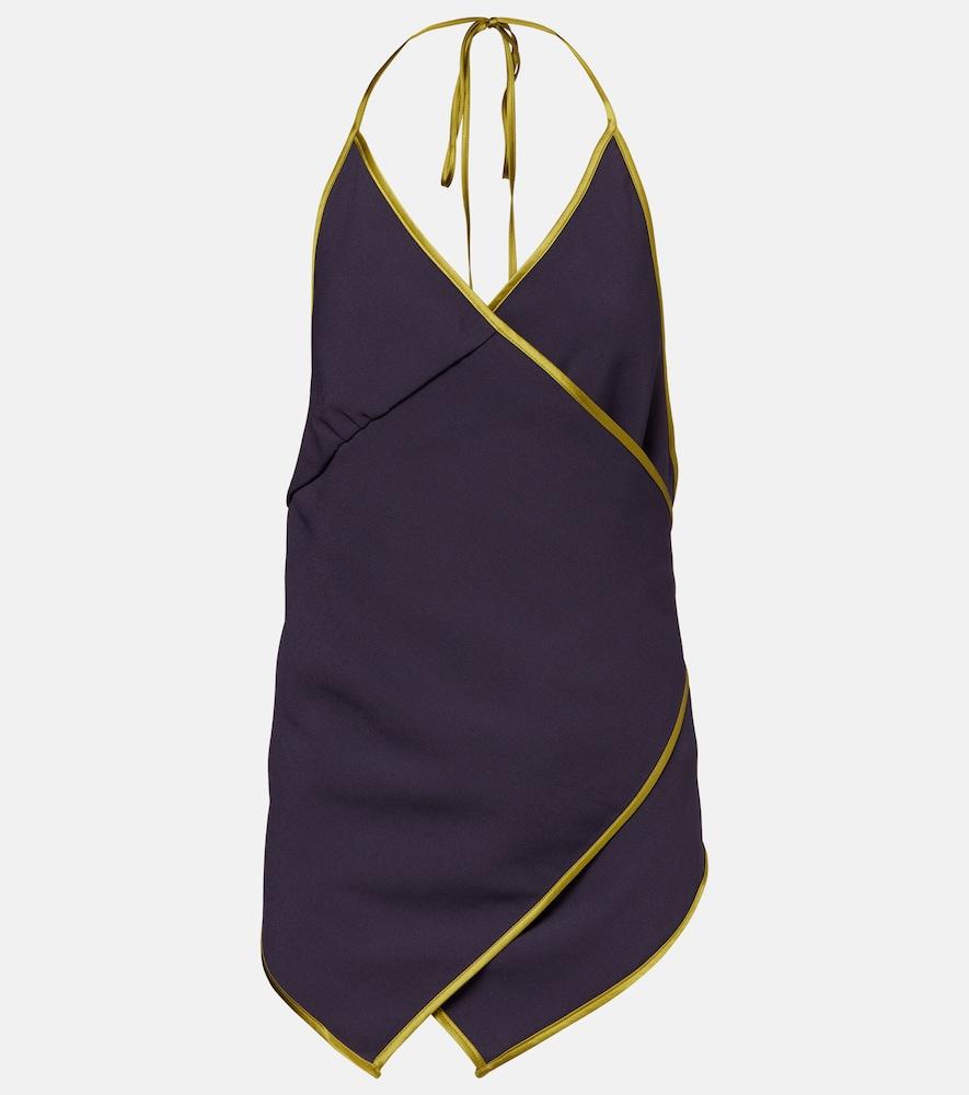 dries van noten crêpe satin wrap top