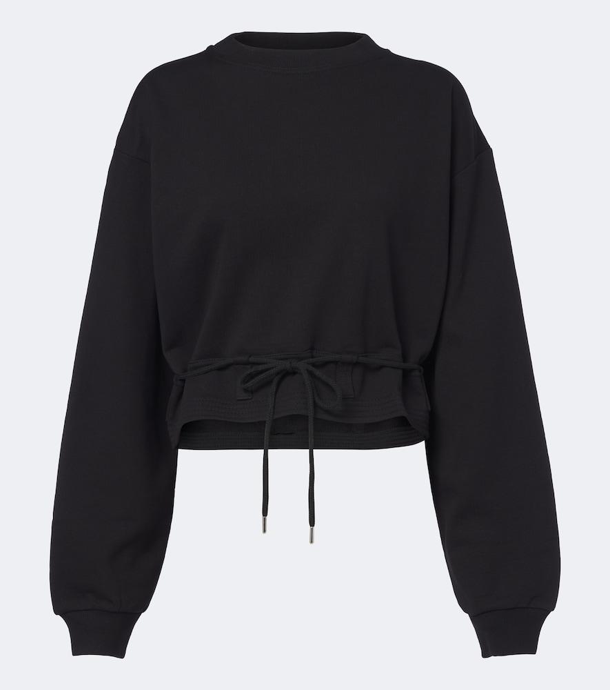 dries van noten cropped cotton jersey sweatshirt