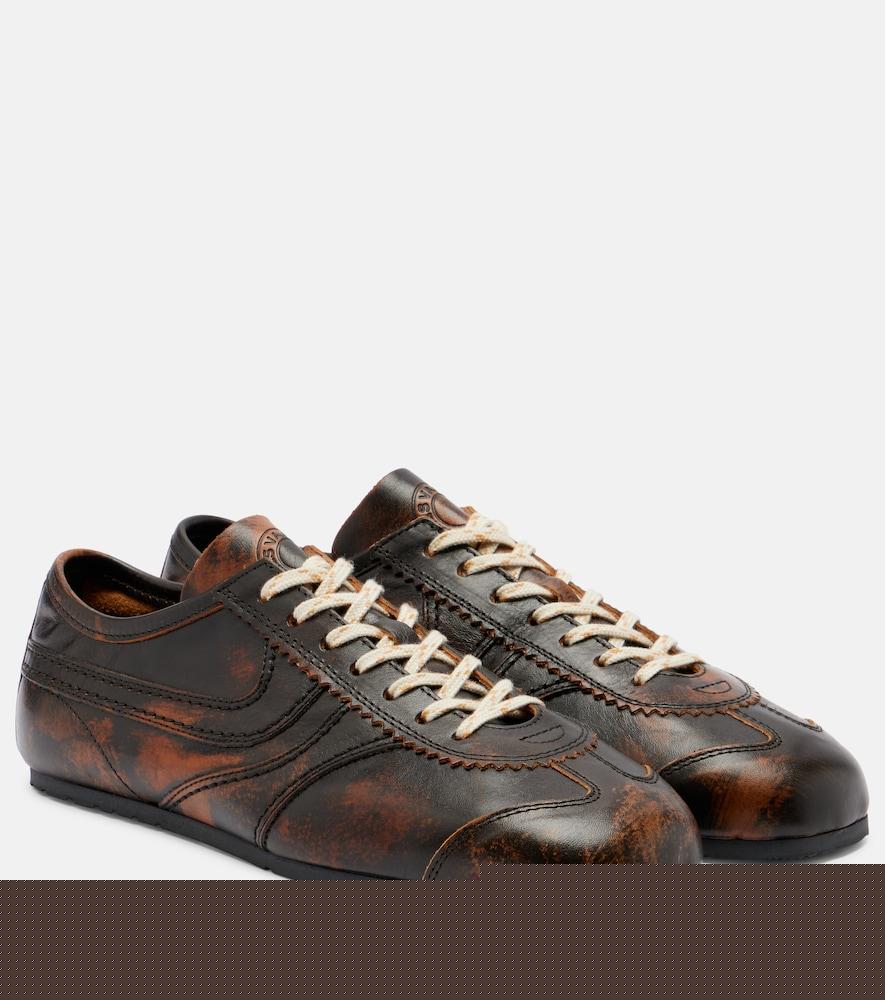 dries van noten distressed leather sneakers