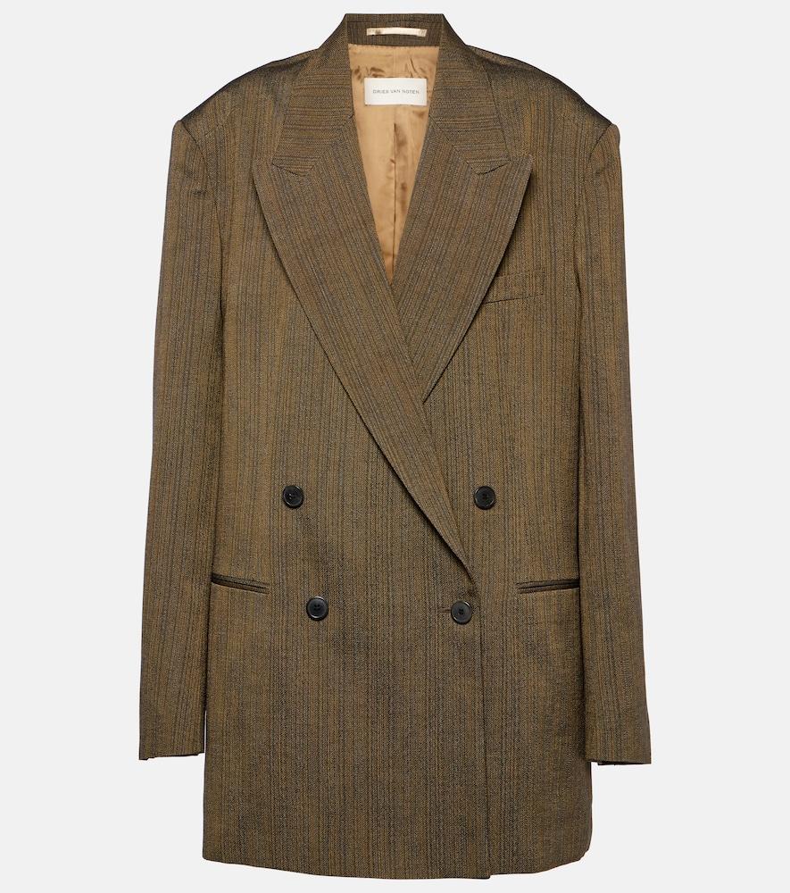 dries van noten double-breasted cotton-blend blazer