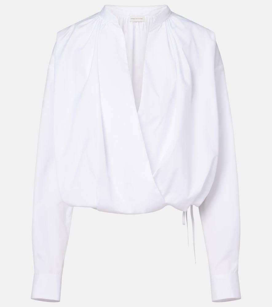 dries van noten draped cotton blouse