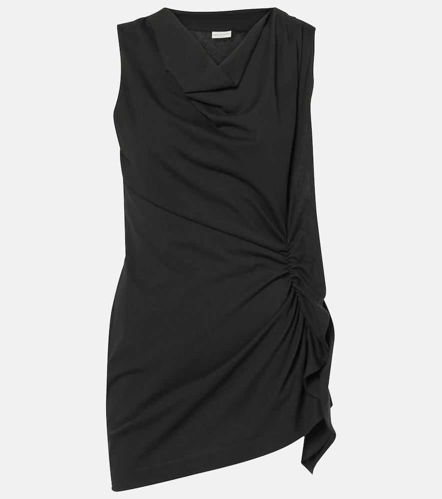 dries van noten draped cotton jersey top