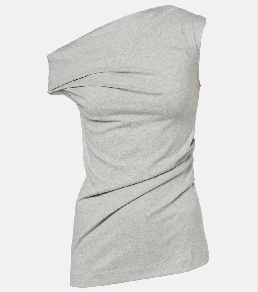 dries van noten draped cotton jersey top