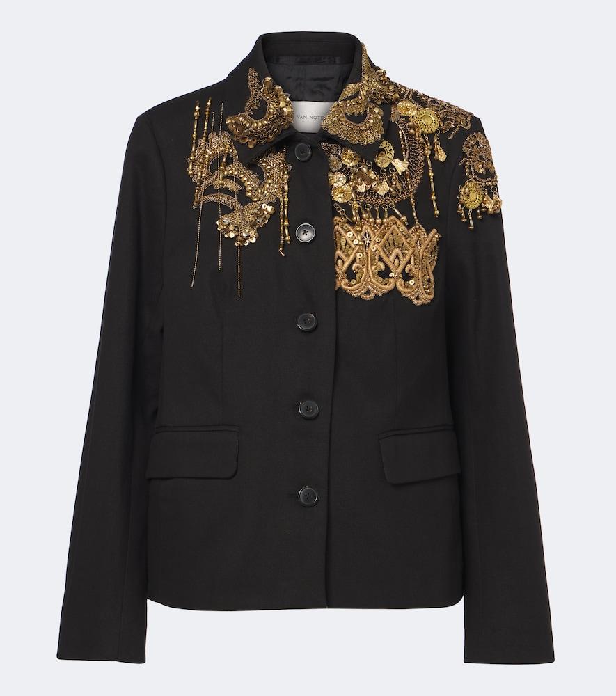 dries van noten embellished cotton jacket