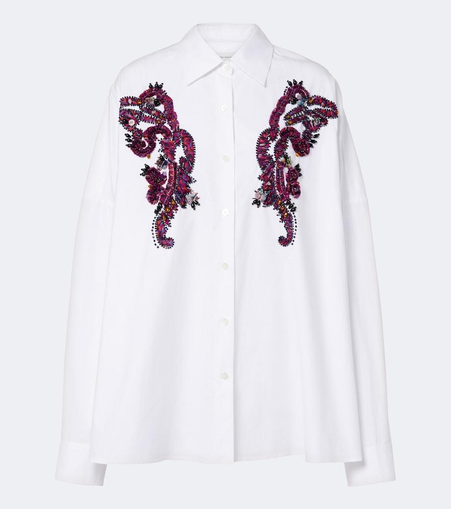 dries van noten embellished cotton shirt