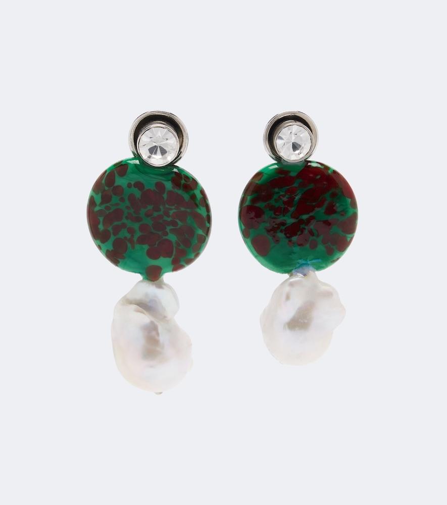 dries van noten embellished drop earrings