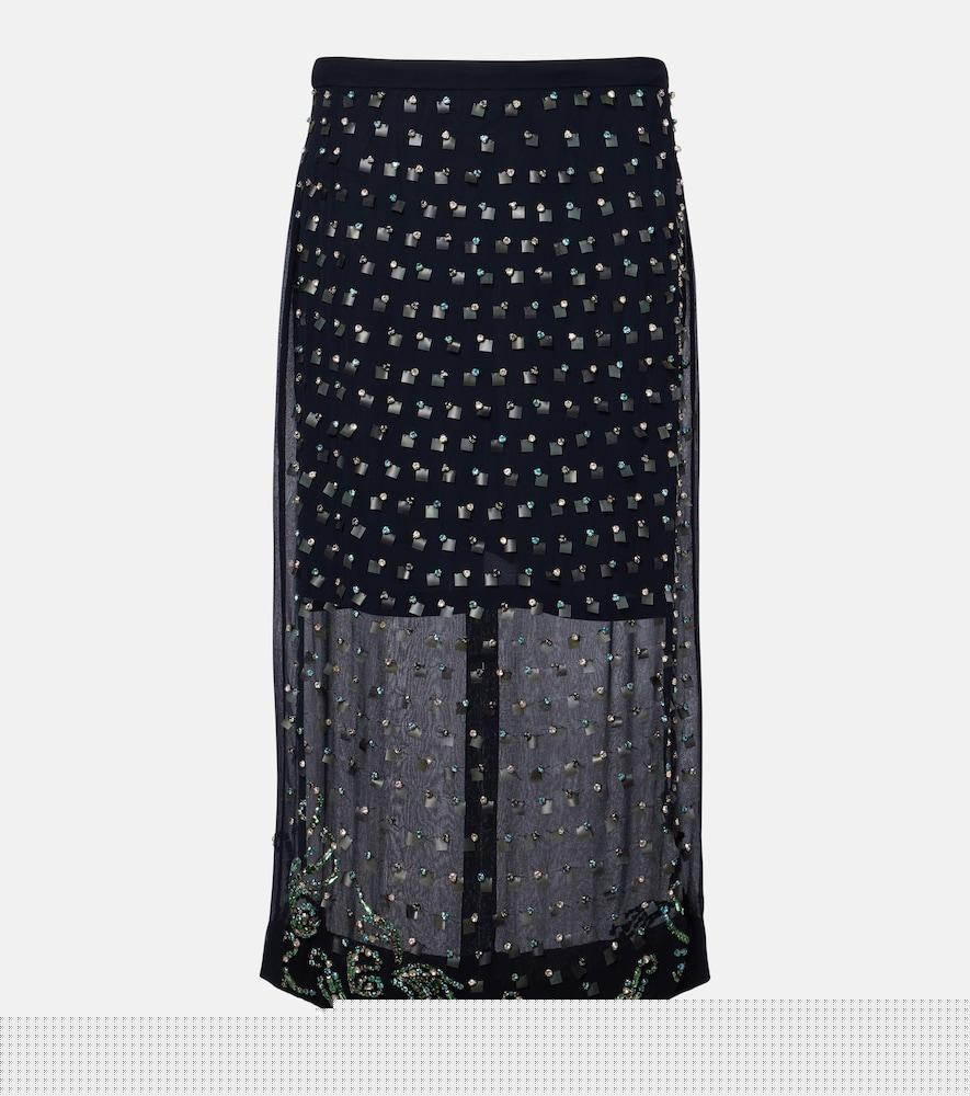 dries van noten embellished midi skirt