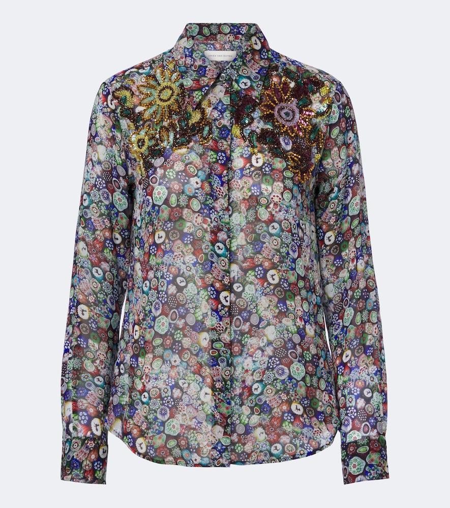 dries van noten embellished printed shirt