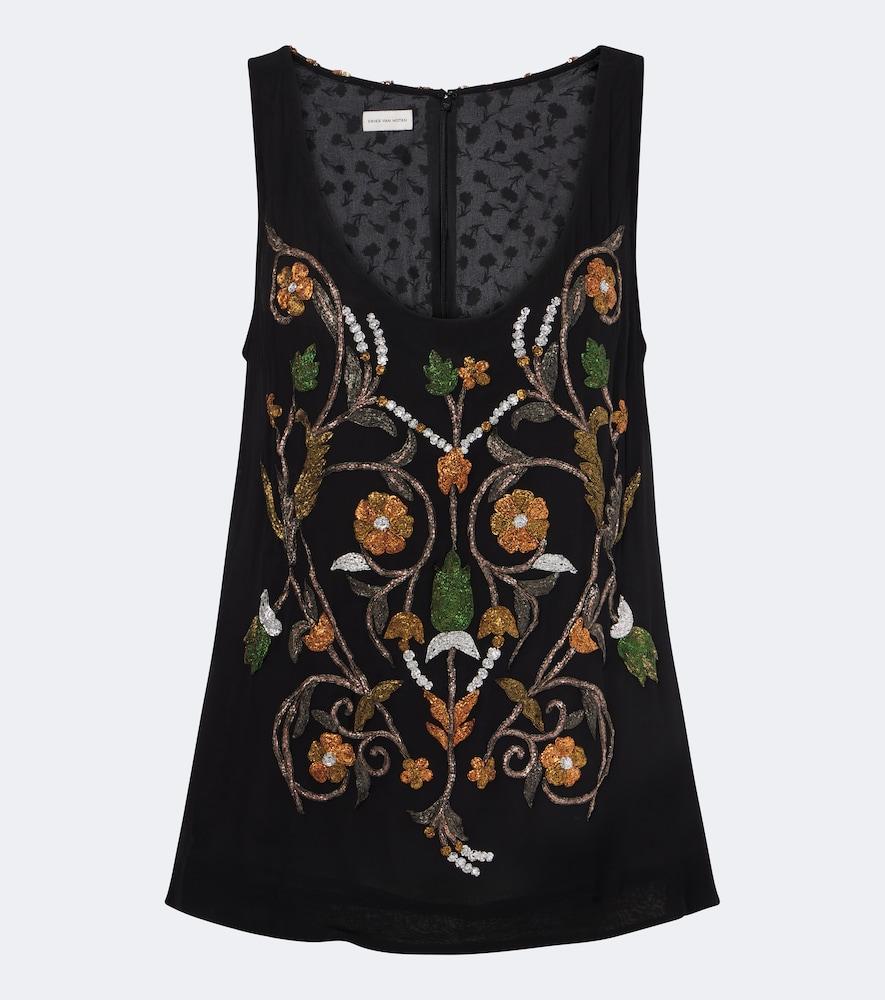 dries van noten embroidered top